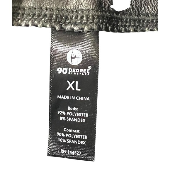 90 Degree by Reflex Women's Leatherette Super Hi Rise Ankle Length Leggings XL - Picture 5 of 6